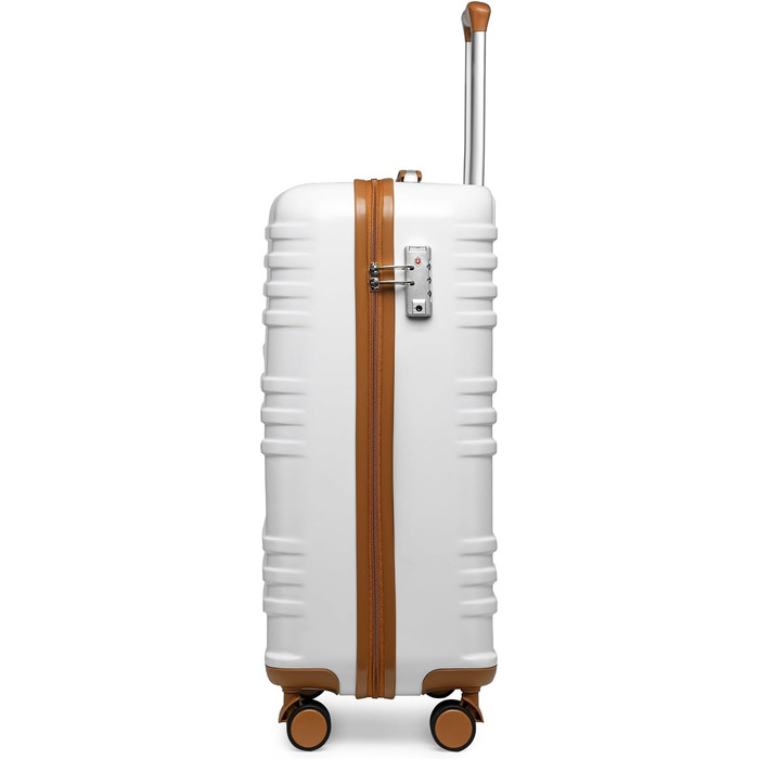 Чемодан подорожі British Traveller з ABS+PC корпусом, 54 x 36.5 x 21.5 см, білий