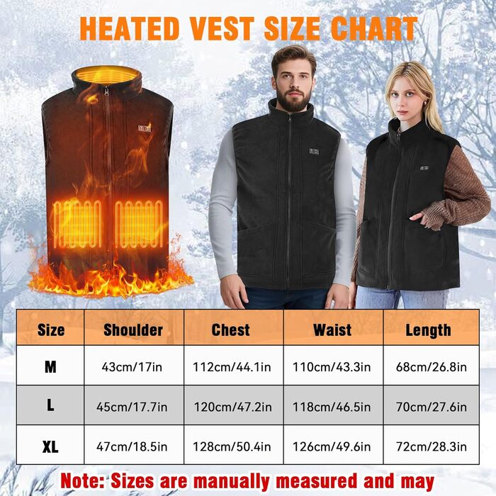 Обогреваемая жилетка з Powerbank (16000mAh), 3 режими нагріву, для чоловіків та жінок, Outdoor, скії, кемпінг
