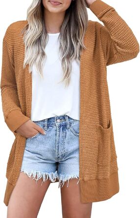 Кардиган жіночий в'язаний STYLEWORD Daen Langar Soer (XL, карамельний) з кишенями