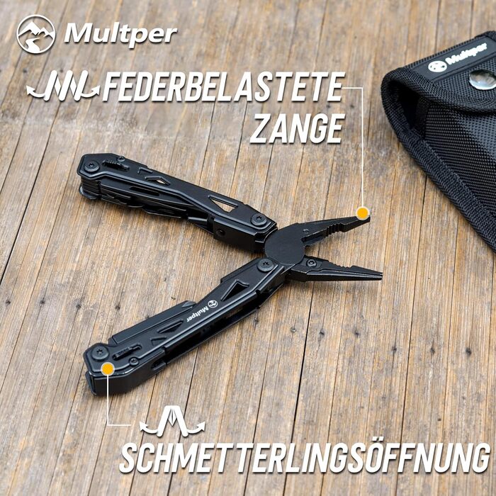 Мультитул 26-в-1 для чоловіків: інструмент EDC з ніжцем, плоскогубцями, кусачками, набором біт для викрутки та іншим. Ідеально для виживання, кемпінгу та повсякденного використання. Виготовлений з нержавіючої сталі, з сумкою для перенесення.