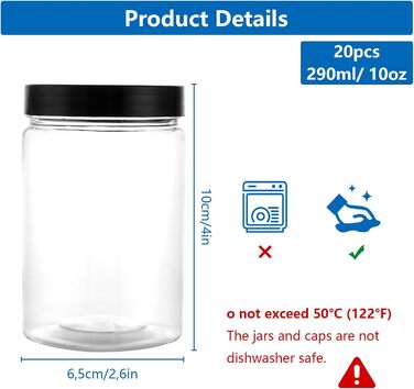 Набір контейнерів для зберігання 16 шт. по 500 мл з кришкою, прозорі пластикові банки, BPA-Free, для солодощів та продуктів харчування
