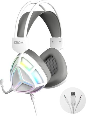 KROM Kabala – Бездротовий ігровий набір з мембранної клавіатури RGB Rainbow, 6 антибліндів, оптична миша 800-4800 DPI, іспанська розкладка, сумісний з ПК, чорний (Klass Spanish)