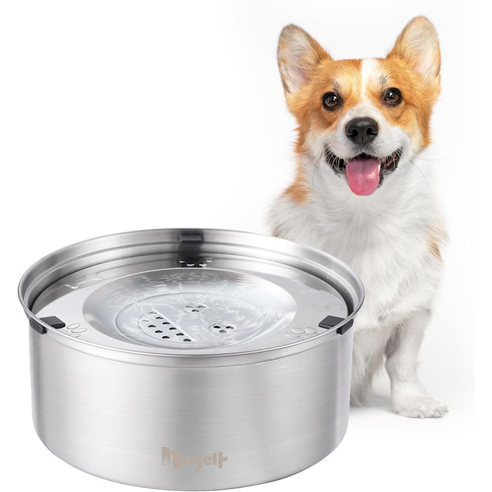 Нержавійна миска для води для собак без облизування, 1л, анти-облизування, неслизька, з захистом від протікання, для маленьких та середніх собак