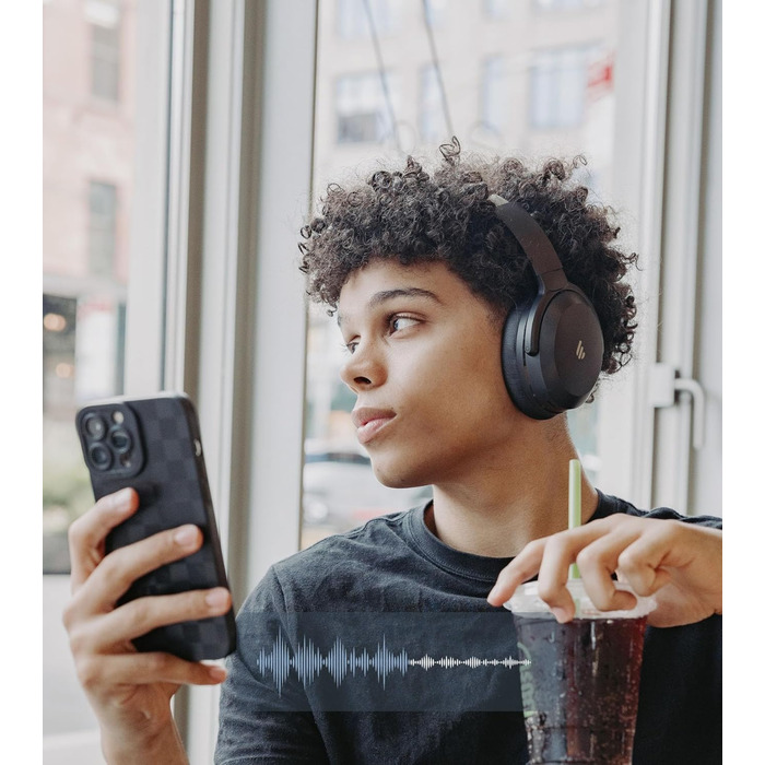 Edifier WH700NB Pro: Бездротові навушники з активним шумозаглушенням (-43dB), Hi-Res Audio, Bluetooth V5.4, AI-дзвінки, швидка зарядка, складні - Чорний