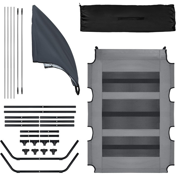 Ліжко для собак з балдахіном, лежанка для тварин Outdoor 2 в 1, софа для собак, піднята лежанка для котів та собак великих та маленьких порід, 122x92x102 см