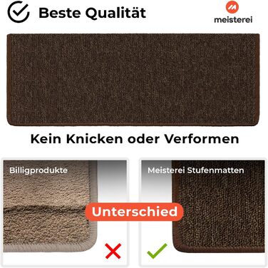 Сходинкові килимки Casa Pura London, 15 шт., 11 кольорів, антиковзаючі, міцна фіксація, кутова рейка, темно-коричневий