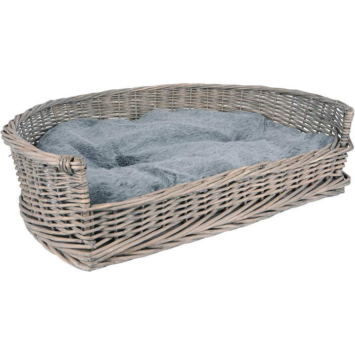 Крізьо для собак та котів UNU, плетений з лози та ротангу, сірий, 61 x 44,5 x 15,5 см (XL)