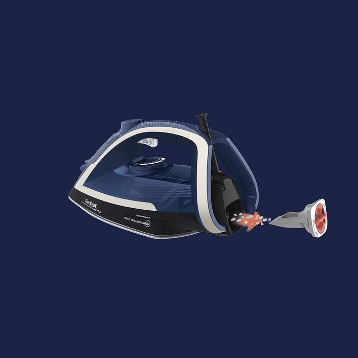 Tefal FV6846E1 Ultragliss Plus Anti-Kalk Steam Iron | 2800 Watts | Removable scale collector | 50 g/min continuous steam output | 260 g/min steam boost | Auto shut-off | blue/white Single 260g/min Steam + 2800W