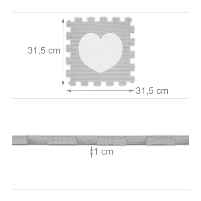 Relaxdays 18-piece Puzzle Mat Heart
