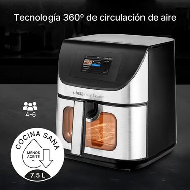 Фритюрниця Ufesa Phantom AF5000 з гарячим повітрям, 5л, Wi-Fi, LED-дисплей, 1500W, Amazon Exclusive