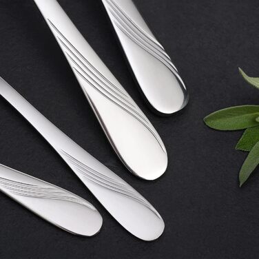 GRÄWE Cutlery Set for 6 People, Stainless Steel, Table Cutlery Set 24-Piece, Nickel-Free, Rust-Proof, Hand-Polished, Dishwasher-Safe - Stralsund Series