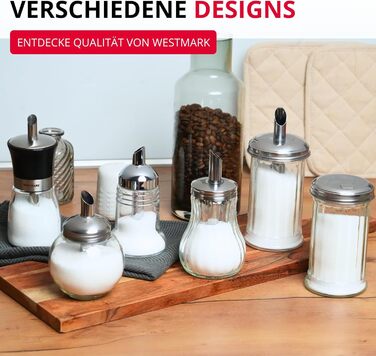 Дозатор для цукру Westmark Blacky, 190 мл, скло/нержавіюча сталь/пластик