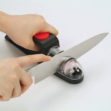 Керамічна ручна точилка для ножів MinoSharp 440-BR Plus, чорна/червона
