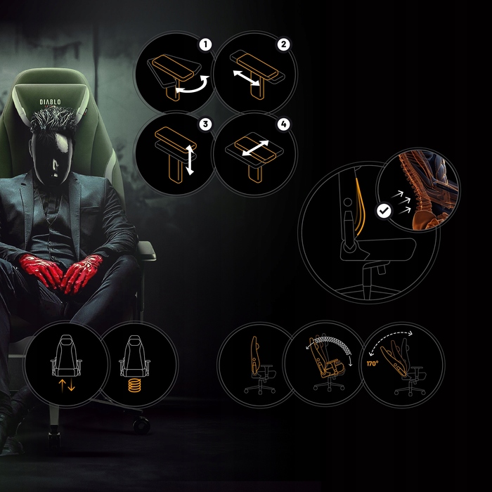 Ігрове крісло Diablo Chairs X.EYE PRIME, тканина