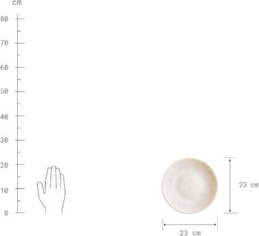 Набір посуду BUTLERS Atlantis 12 предметів: тарілки та миски | Керамічний посуд для 4 осіб | Стиль бохо, бежевий колір, для мікрохвильової печі та посудомийної машини