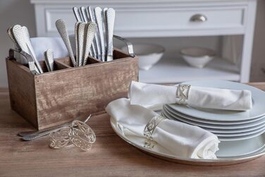 EDZARD Napkin Ring Vita, silver-plated, tarnish-resistant, length 5 cm, set of 4
