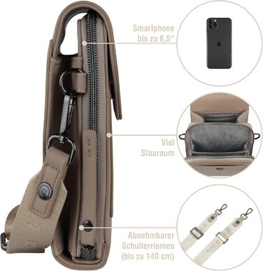 Сумка Bugatti Almata на плече з відділенням для смартфона, кросбоді для жінок (пісочний колір)