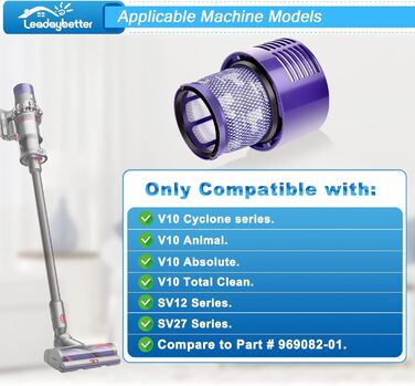 Фільтр HEPA для пилососа Dyson V10 SV12 Cyclone Animal Absolute: 4 шт., комплект для чищення
