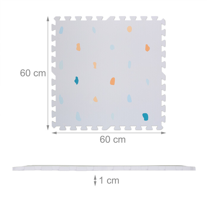 Relaxdays Puzzle Mat with Dots, 6-Piece Set