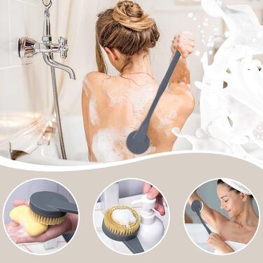 Скребок для спини у душ, 51,8 см, щітка для тіла з довгою ручкою, скребок для спини, скребок для чоловіків