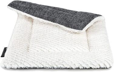 Килимок-підстилка Lionto для собак та котів, теплий, з підкладкою, 60x45 см, сірий. Миючий, з міцною та пухнастою стороною, захист від холоду для тварин будь-якого розміру.