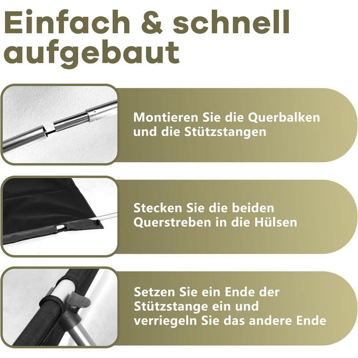 Кемпінгове ліжко Join Nature Ultraleicht: легке, складане, для дорослих, чорне