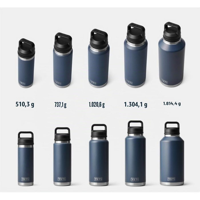 Термофляга YETI Rambler 1Л (1000 мл) з нержавіючої сталі з герметичною кришкою Chug Cap для гарячих та холодних напоїв, колір Charcoal