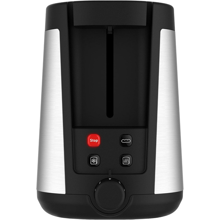 Tefal Element Long Slot Toaster TL4308 | 7 Browning Levels | 1000 Watts | Integrated Bagel Attachment | Elegant Design | Black/Stainless Steel Single