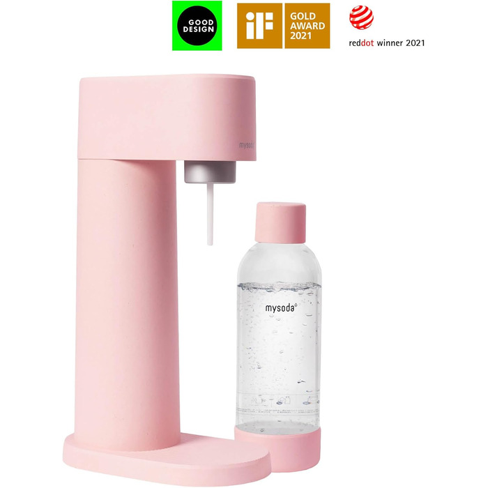 Газова машина Mysoda Pack Woody - рожева, з PET-пляшкою та CO2-циліндром