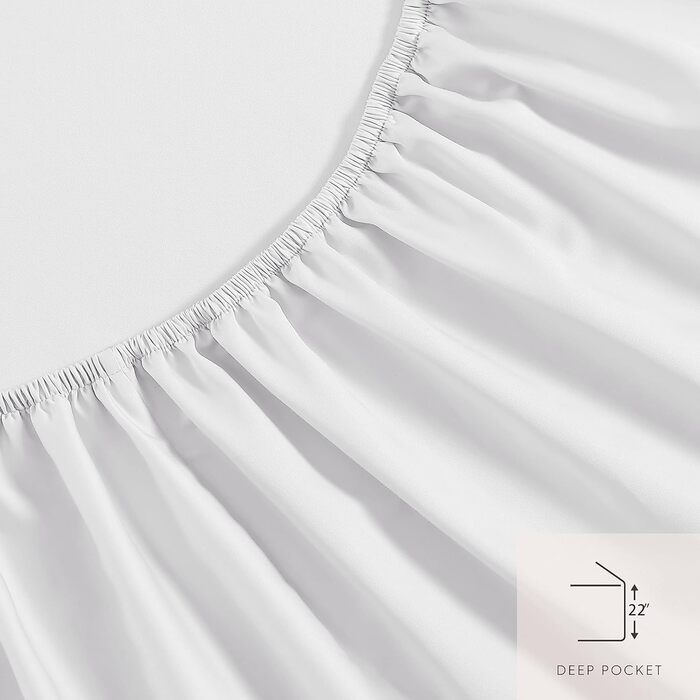 Laura Ashley - Bedding Set for King-Size Beds, Luxurious Satin Cotton, 800 Thread Count, Soft and Smooth Home Decor (Solid, White, King Size Bed)