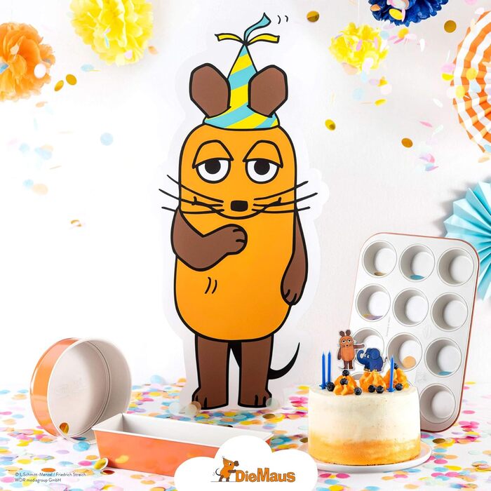 Форма для випічки Dr. Oetker DieMaus, Ø 26 см, набір 3 шт., сталевий лист, антипригарне покриття, помаранчевий/кремовий