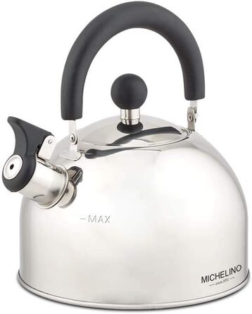 Чайник-свисток Michelino з нержавіючої сталі - складний носик - індукційний (1,5 л)