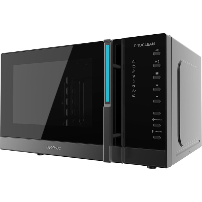 Мікрохвильова піч Cecotec Proclean 5130 з грилем, 23 л, 800/1000 Вт, рівномірне приготування, 5 рівнів потужності, функція розморожування, таймер 60 хв, діаметр обертового столу 285 мм