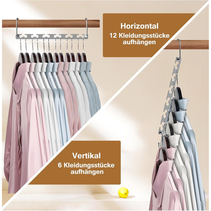 Плечики для одягу Sindax, 6 шт. - економія місця, неслизькі, для штанів, джинсів, костюмів та суконь