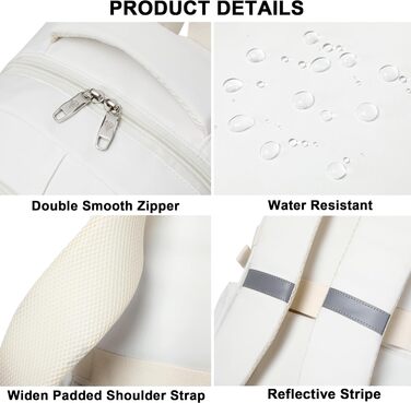 Шкільний рюкзак для підлітків, дівчаток, 3-в-1: рюкзак, ланчбокс, пенал, бежевий (15.6