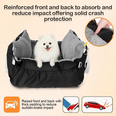 Автомобільний лежак для собак 3-в-1 - переноска, лежак, автокрісло для маленьких собак, чорний