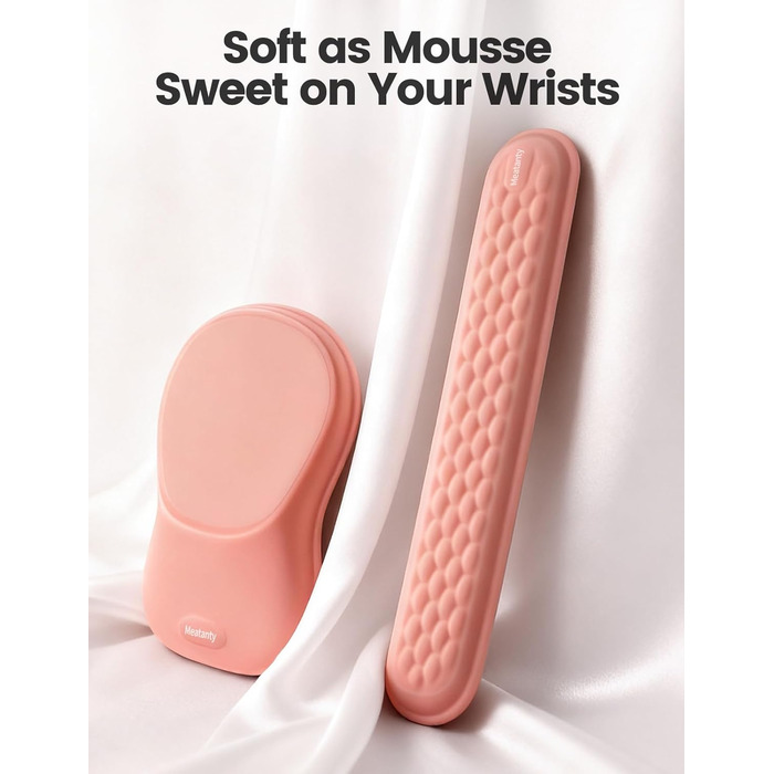 Підставка для зап'ястя Meatanty Ergonomische – м'яка та стильна, з memory foam, протиковзна, для офісу, дому та геймінгу (чорна)