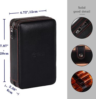 Чоловіче шкіряне цигарряне етої Time C Club для 4 цигарок з різаком та зволожувачем, подарунок для нареченого, на день народження, на День батька