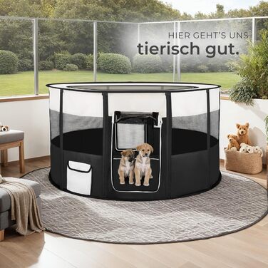 Тектейк® вольєр для цуценят, аксесуари для собак, вольєр для собак, складаний, для дрібних тварин, таких як кролики, коти, як вольєр для вигулу, для кроликів, морських свинок - Чорний Чорний | № 402438