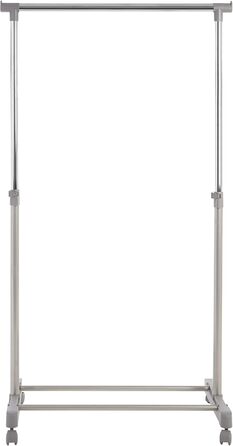 Premier Housewares Clothes Rail with Wheels, Chrome, Plastic, Grey, 43x80x152