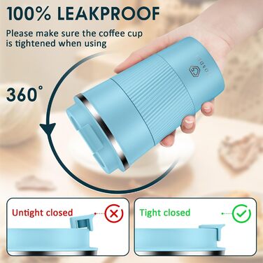 Термокружка CS COSDDI з нержавіючої сталі, 380 мл, з кришкою, для кави, води та чаю, подвійні стінки, ізольована, для подорожей та автомобіля