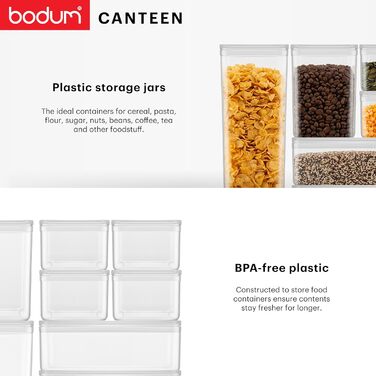 Набір контейнерів для зберігання Bodum CANTEEN (12 шт) прозорі, BPA-free, для посудомийної машини, штабельовані