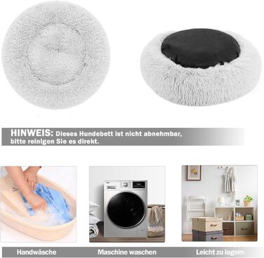 М'яке кругле ліжко для собак та котів з плюшу - Donut. Зручне лежанка для собак, котів та інших домашніх тварин. Легко миється. Розміри: S/M/L/XL/XXL (XXL - 80см). Колір: світло-сірий. Розміри: 80 x 80 x 20 см.
