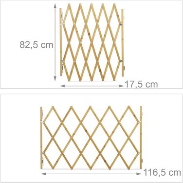 Захисний загороджувач для собак Relaxdays: сітка-гойдалка для дверей та сходів, висота 82.5 см, ширина до 116.5 см, колір натуральний