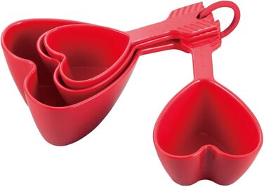 UP 8-Piece Multi-Purpose Measuring Cup and Spoon Set, Liquid and Dry Melamine Measuring Cups, Cooking and Baking Tools, Measuring Set (Heart)