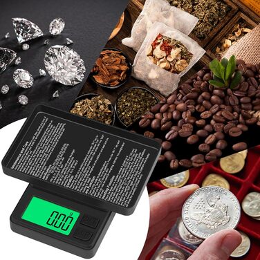 Кухонні ваги Diyife: прецизійна модель 0,01 г з LCD дисплеєм, 1000 г, зелений колір