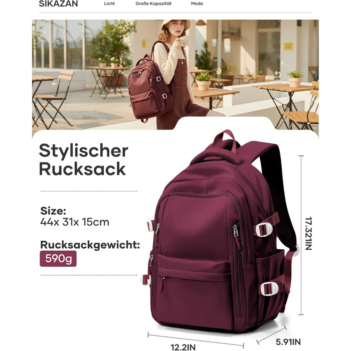 Шкільний рюкзак для підлітків: чорний, унісекс, 44*31*15 см