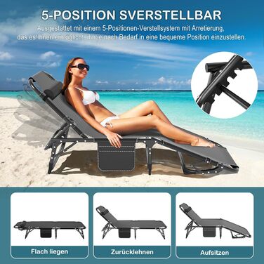 Зікбітюі Фельдбет (ліжко для відпочинку) складане з матрацом, вантажопідйомність 200 кг, гостьове/кемпінгове ліжко, 1200D Oxford, 190×71×36 см, для дорослих, з сумкою для транспортування, сірий/синій