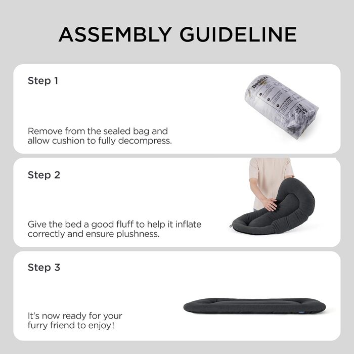 Килимок для собак BEDSURE середнього розміру - м'який, зручний, з неслизьким дном, 74x46 см, темно-сірий