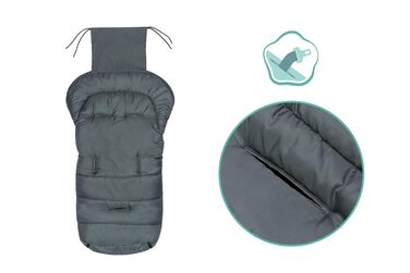 Зимовий конверт Fillikid Eco Komfort для дітей, універсальний теплий мішок для автокрісла, коляски, прогулянкового візка, легкий дитячий спальний мішок, м'який, преміум-якість, темно-сірий, можна прати